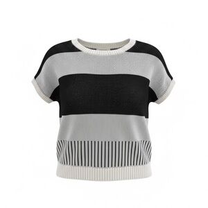 Vintage Silhouette Black and White Knit Fabric